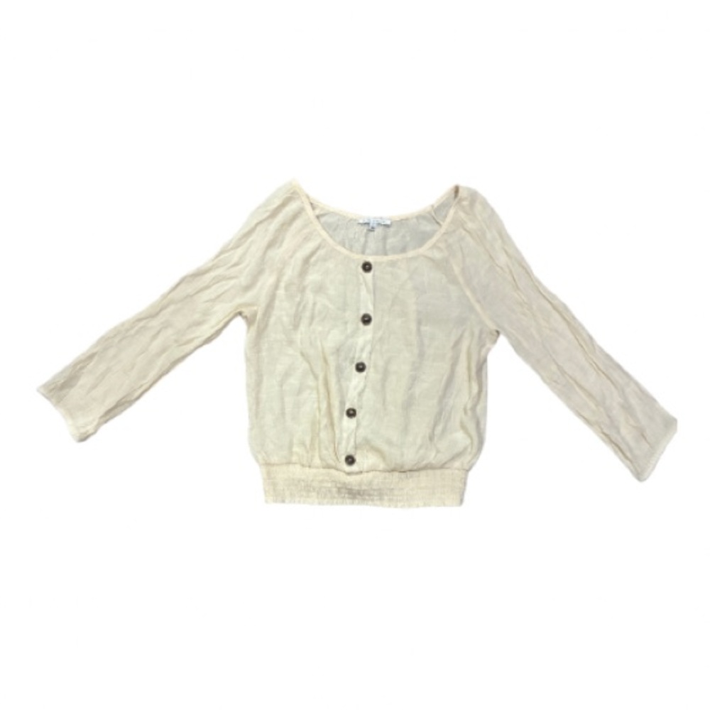Elegant Cream Blouse with Button Detail